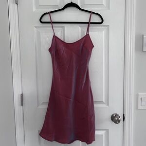 Vrg Grl 90s Muse Bias Cut Mini Dress in Dusty Rose